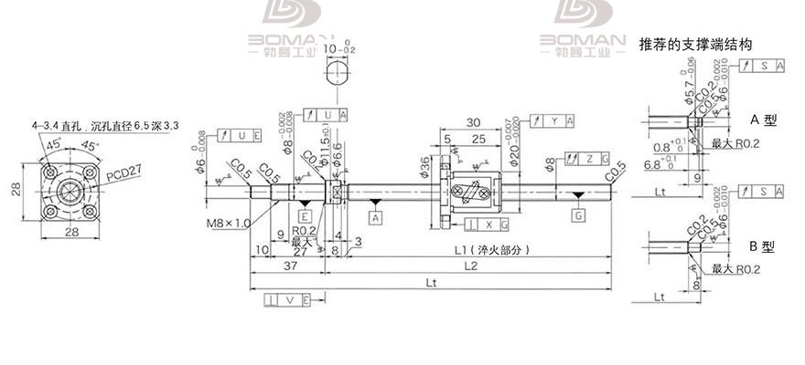 KURODA GP0802DS-AAFR-0170B-C3S 黑田精工丝杠