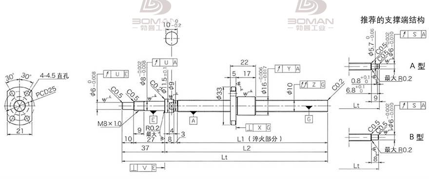 KURODA DP1002JS-HDNR-0220B-C3F 黑田丝杆型号规格