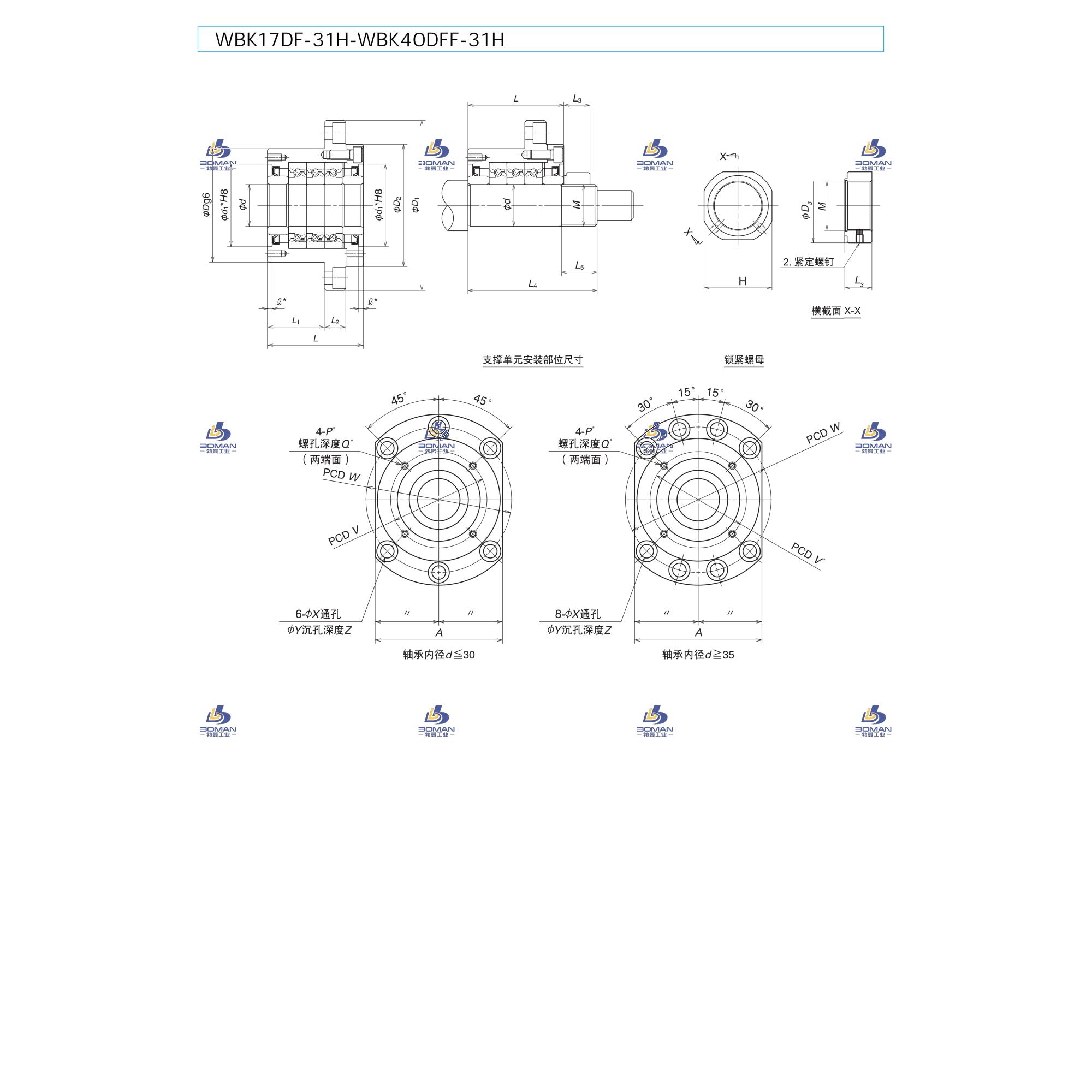 WBK35DF-31H-NSK重载支撑单元